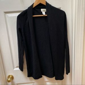 Neiman Marcus Black Cashmere open front cardigan sweater